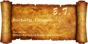Borbély Tihamér névjegykártya