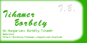 tihamer borbely business card